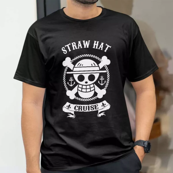 تیشرت طرح انیمه وان پیس One Piece شخصیت لوگوی Straw Hat
