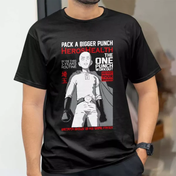 تیشرت طرح انیمه One Punch Man شخصیت سایتما Saitama کد 111