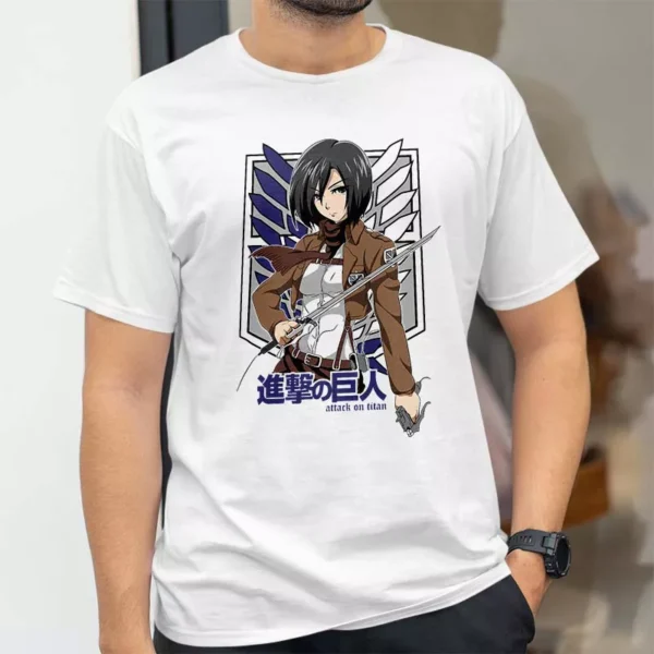تیشرت طرح انیمه Attack on Titan شخصیت میکاسا Mikasa کد 116