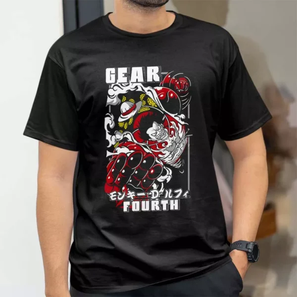 تیشرت طرح انیمه One Piece شخصیت لوفی Gear Fourth کد 140