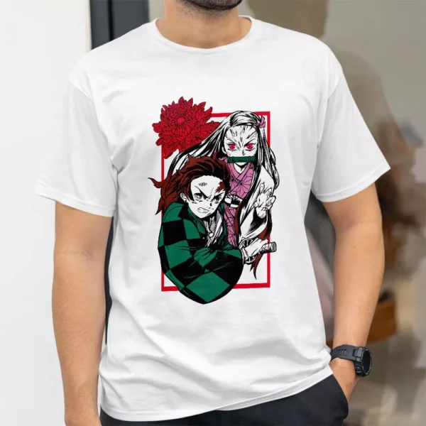 تیشرت طرح تانجیرو و نزوکو از انیمه شیطان کش Demon Slayer کد 200
