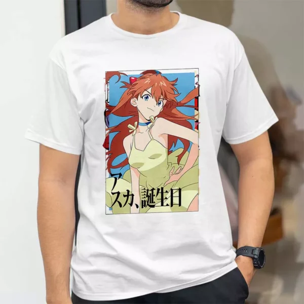 تیشرت طرح آسکا در ساحل از انیمه Evangelion کد 238