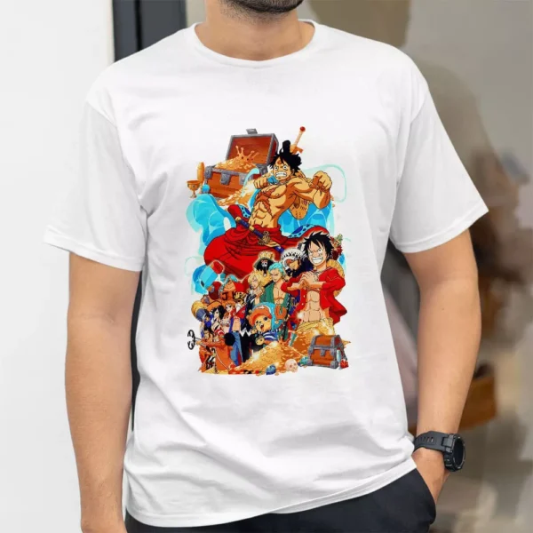 تیشرت طرح لوفی و خدمه شجاع از انیمه One Piece وان پیس کد 373
