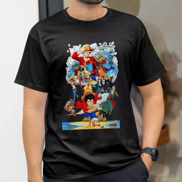 تیشرت طرح اتحاد بزرگ لوفی از انیمه One Piece وان پیس کد 374