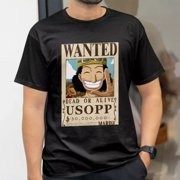 تیشرت طرح پوستر تحت تعقیب اوساپ از انیمه One Piece وان پیس کد 386