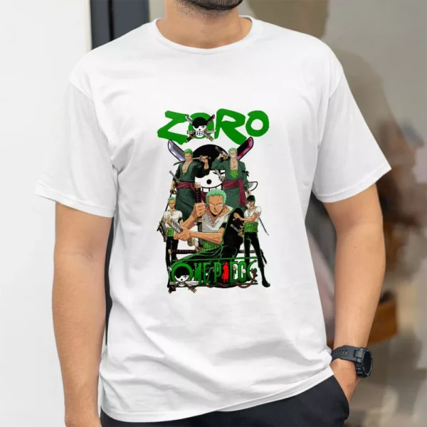 تیشرت طرح زورو شمشیرزن سفید از انیمه One Piece وان پیس کد 428