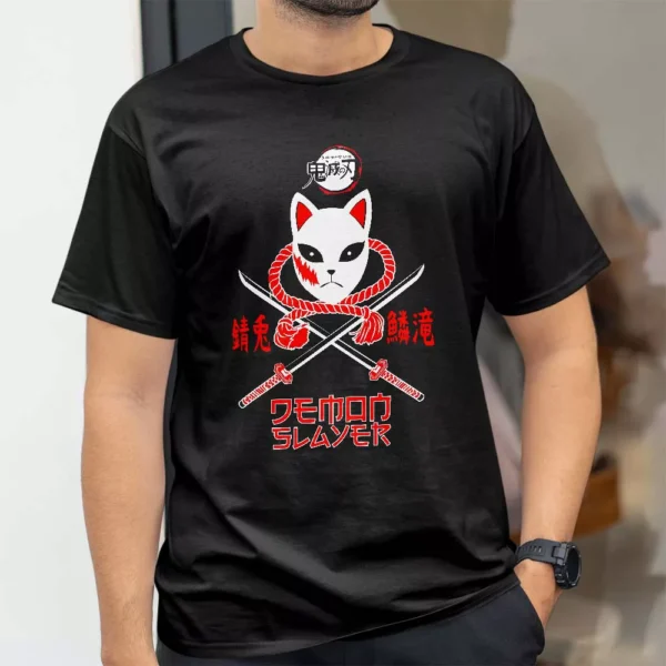 تیشرت طرح انیمه قاتل شیاطین Demon Slayer لوگو قاتل شیاطین کد 89