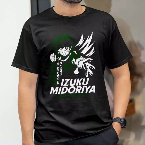 تیشرت طرح انیمه قهرمان آکادمی My Hero Academia شخصیت ایزوکو میدوریا Izuku Midoriya کد 94
